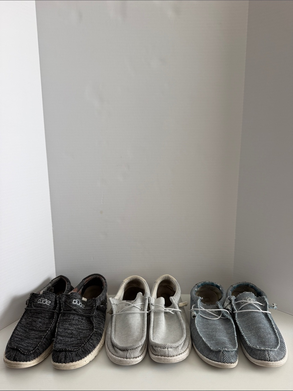 3 pairs USED Hey Dude Men's Slip-On SIZE 11